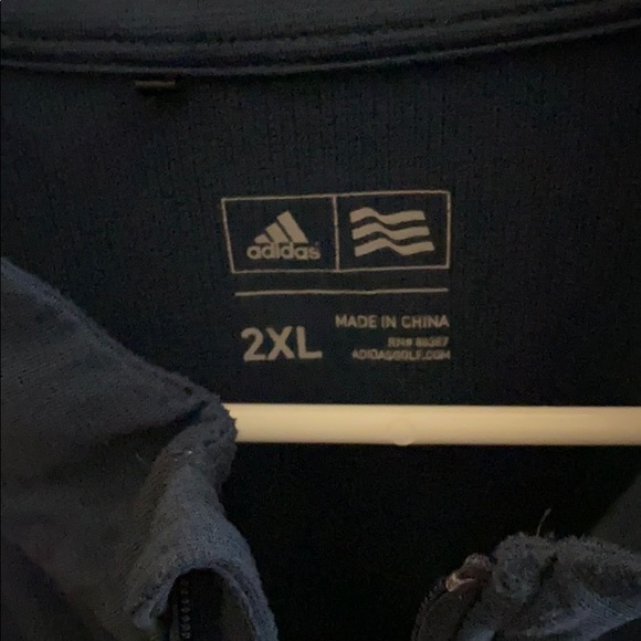 Men’s Adidas 2XL 1/4 zip - Navy w/grey stripes - Picture 4 of 4